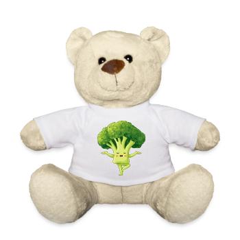 Kawaii Brokkoli Yoga Charme - Teddy - Weiß - Vorne