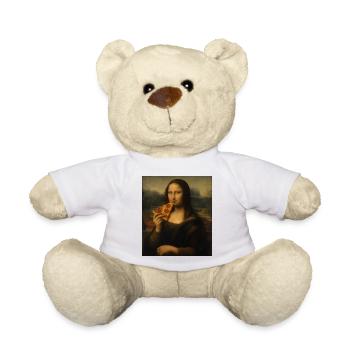 Mona Pizza Leonardo Da Vinci Lustige Pizza Mona Li - Teddy - Weiß - Vorne