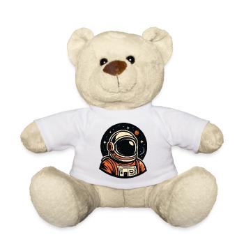 Orange astronaut in space - Teddy Bear - white - Front