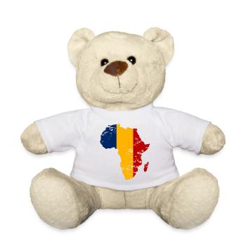 Tschad_Flagge_Afrika_used - Teddy Bear - white - Front
