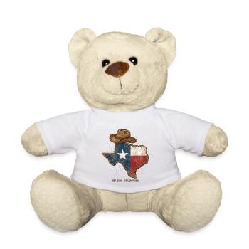 Texas Pride with cowboy hat - Teddy Bear - white - Front