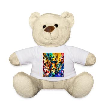 Colorful Face Rain - Teddy Bear - white - Front