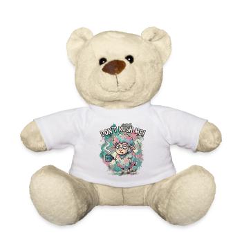 Don't Rush Me Coffee Sheep Cartoon - Teddy Bear - white - Front