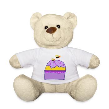 Muffin Cake Bees Insects Kids - Teddy Bear - white - Front
