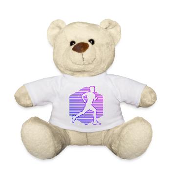 Idée cadeau pour une course à pied - Nounours - blanc - Devant