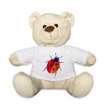Bunter Marienkäfer Cartoon Stil  - Teddy - Weiß - Vorne