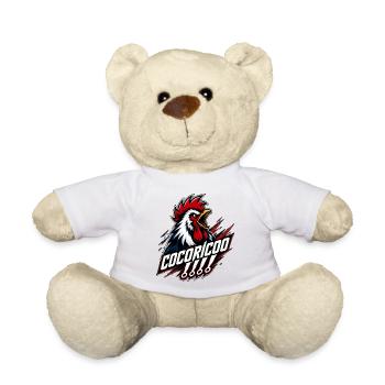 Supporter français emblème coq hurlant - Nounours - blanc - Devant