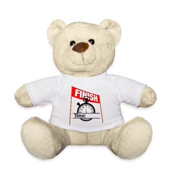 Race Time Finish – Marathon Run - Teddy Bear - white - Front