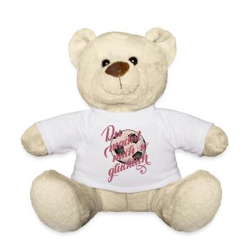 Du machst mich glücklich Fußball - Teddy - Weiß - Vorne