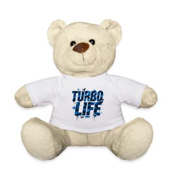 Turbo Life Shirt Sticker for Tuning Fans Decal - Teddy Bear - white - Front