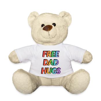 Papa libre qui embrasse Rainbow - Nounours - blanc - Devant