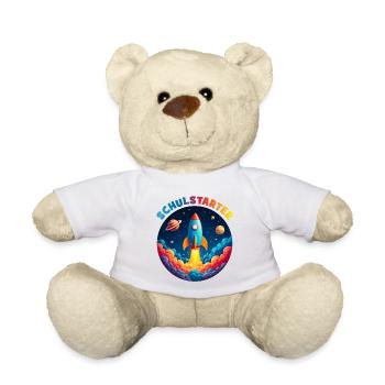 Lustige Bubble Rakete mit Planeten - Schulstarter - Teddy - Weiß - Vorne