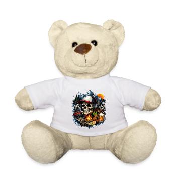 Crâne aventurier camping rock - Nounours - blanc - Devant