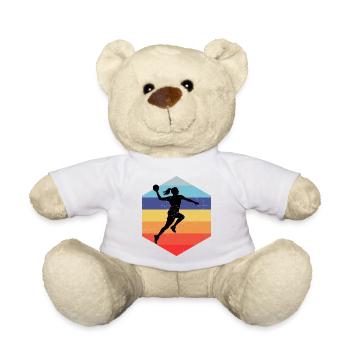 Handballspielen Geschenkidee für die Kreisläuferin - Teddy - Weiß - Vorne
