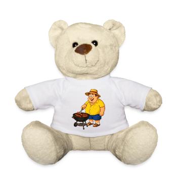 Barbecue with straw hut - Teddy Bear - white - Front