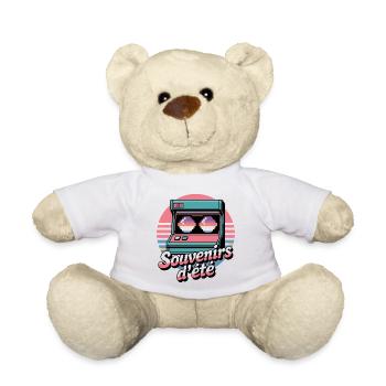 Souvenirs d’Été Pixel Art Rétro Arcade Vintage  - Nounours - blanc - Devant