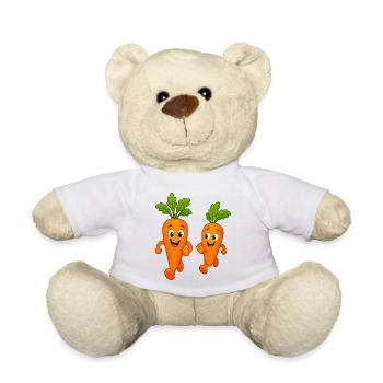 Möhren beim Joggen - Teddy - Weiß - Vorne