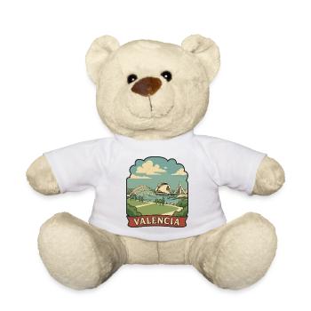 Valencia Arts and Sciences Retro Travel Sticker - Teddy Bear - white - Front