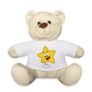 Joyeuse étoile au-dessus des nuages - Nounours - blanc - Devant