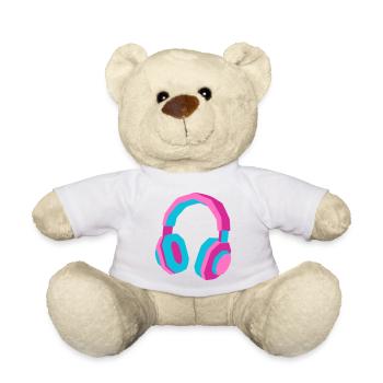 Kopfhörer 80er Retro Synthwave DJ Musik Gamer - Teddy - Weiß - Vorne