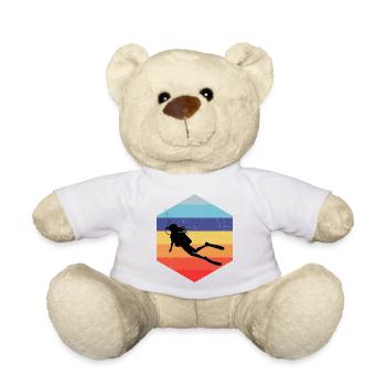 Gift idea for a freediver with freediving - Teddy Bear - white - Front