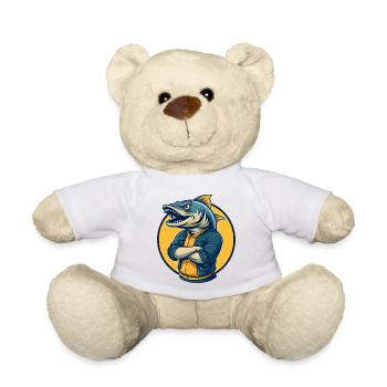 Logo clipart de la mascotte de Barracuda Kawaii - Nounours - blanc - Devant