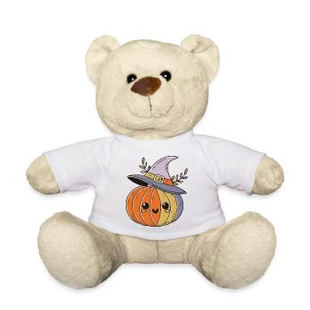 Kawaii Witch Pumpkin - Teddy Bear - white - Front