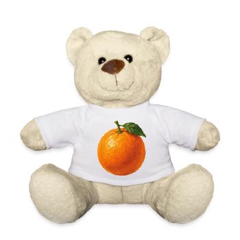 Orange frais dans le style aquarelle - Nounours - blanc - Devant