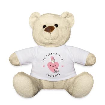 Neues Kapitel voller Herz | Einschulung mit Herz - Teddy - Weiß - Vorne