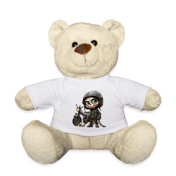 Casque de Crâne de Motarde Fille - Nounours - blanc - Devant