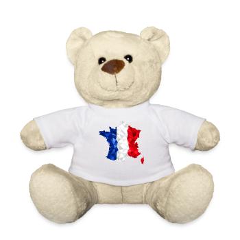 France Map Shirt for Women and Men - Teddy Bear - white - Front