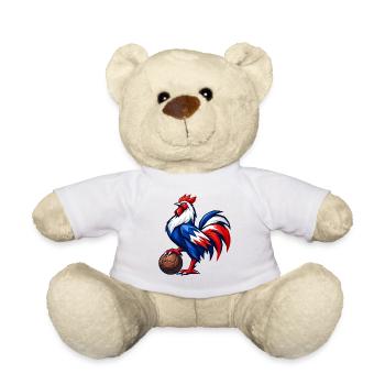 Frankreich Hahn Shirt für Männer Frauen Fußball - Teddy - Weiß - Vorne