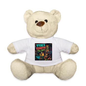T-shirt de fête à la piscine pour les fans de Summerween Horror rétro - Nounours - blanc - Devant