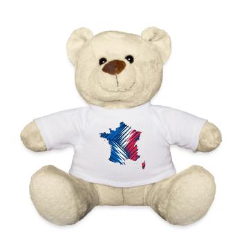 France Paris Shirt for Men and Women Map - Teddy Bear - white - Front