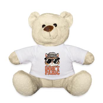 Katze mit Hut und Sonnenbrille - Teddy - Weiß - Vorne