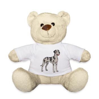 Images joyeuses d’un Dogue allemand - Nounours - blanc - Devant