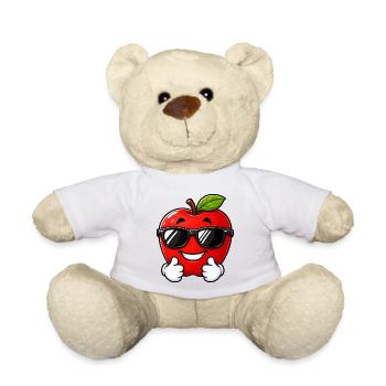 Süßer Kawaii Apfel mit Daumen hoch - Teddy - Weiß - Vorne