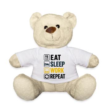 Icônes de répétition de Eat Sleep Work - Nounours - blanc - Devant