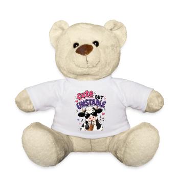 Süsse aber labile Kuh mit Eiskaffee - Teddy - Weiß - Vorne