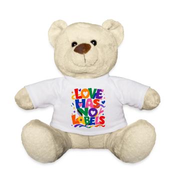 Love Has No Labels Spruch für Gay & Queer Fans - Teddy - Weiß - Vorne