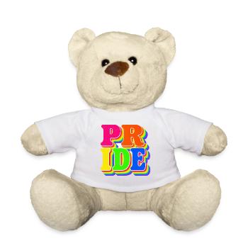 Pride Regenbogen Geschenk für LGBTQ Fans - Teddy - Weiß - Vorne