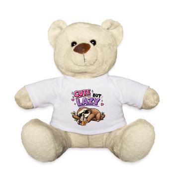 Süß aber faul Faultier mit Eiskaffee - Teddy - Weiß - Vorne