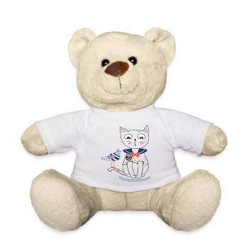 Katze und Möwe - Teddy - Weiß - Vorne