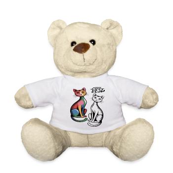 Katzenduo Pop Art  - Teddy - Weiß - Vorne
