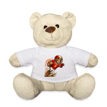 Cute Capybara Playing American Football - Teddy Bear - white - Front