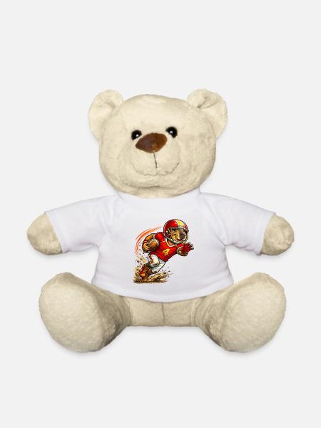 Cute Capybara Playing American Football - Teddy Bear - white