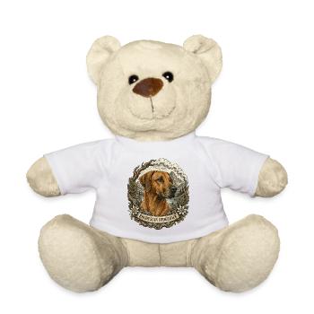 Rhodesian Ridgeback in Vintage Style - Teddy Bear - white - Front