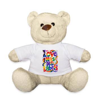 Love Has No Labels Saying for Gays & Lesbians - Teddy Bear - white - Front