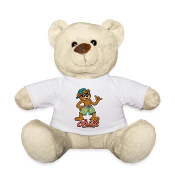 Cool summer bear in beach look - Teddy Bear - white - Front