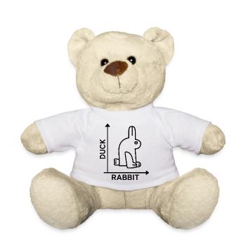Nerd Duck Rabbit Math Physics Geek - Teddy Bear - white - Front